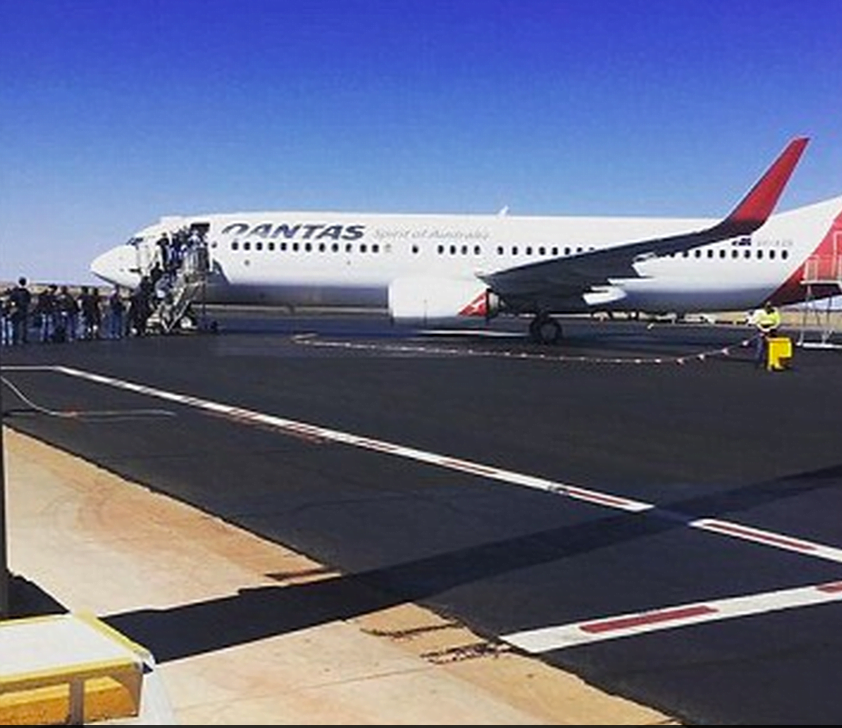 Qantas plane from window